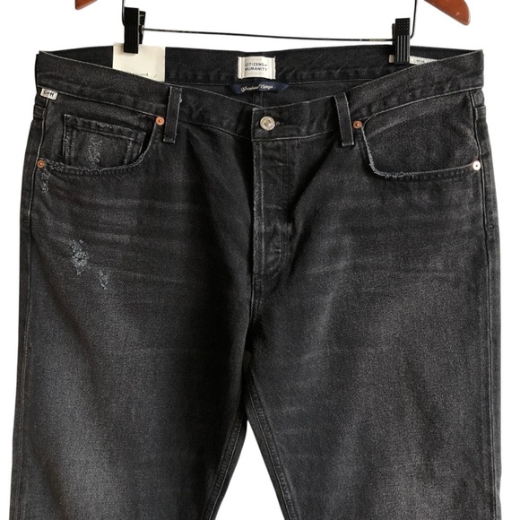 Citizens of Humanity Neve Relaxed Straight Black Jeans Sz 33 Obsidian NWT NEW - Picture 3 of 14